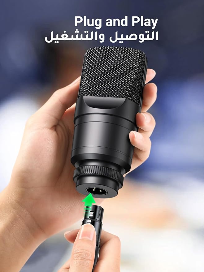 UGREEN XLR Cable, Microphone XLR Male to Female Extension Cable 1M Jack Extender Cord for PA System, Studio Recorder, Amplifier, Mixer, Speaker System, or Professional Recording, Playing Live