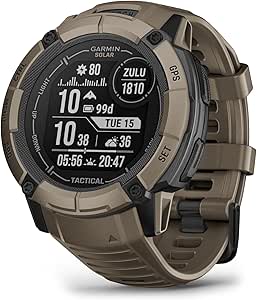 GARMIN Solar Charging Smartwatch Instinct® 2X Solar - Tactical Edition | Fitness Watch with Unlimited Battery Life, Built-in LED Flashlight and Built-in Sports Apps | 24/7 Health Monitoring