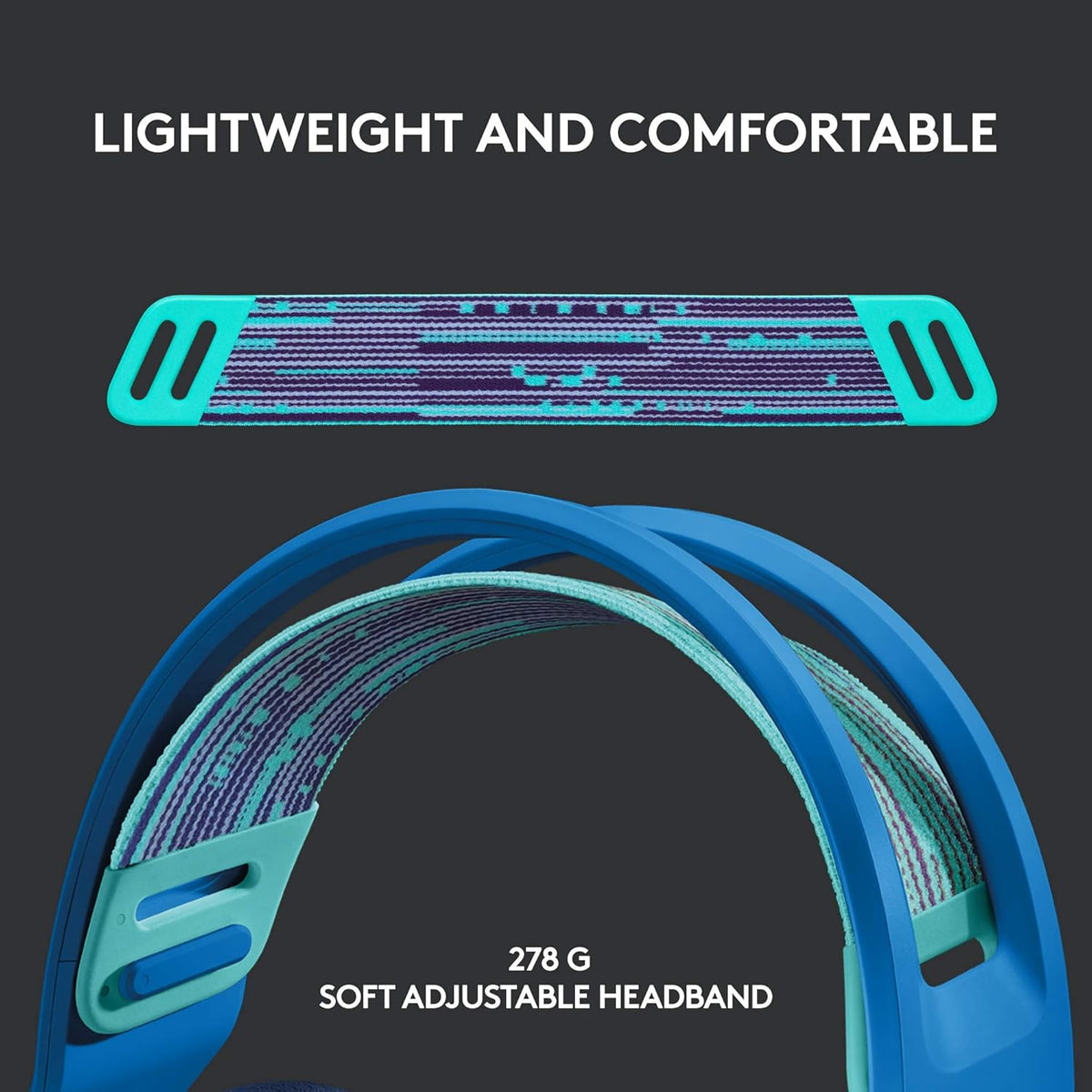 Logitech G733 Lightspeed Wireless Gaming Headset With SUSpension Headband, Lightsync Rgb, Blue Vo!Ce Mic Technology And Pro-G Audio Drivers - Blue