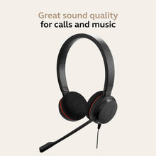 Jabra Evolve 20 Microsoft Teams Certified USB-C Stereo Corded Headset With Call Control Unit - Compact Mini USB (Black)