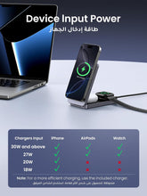 UGREEN MagFlow Qi2 15W Wireless Charger, 3 in 1 Fast Charging Qi2 Certified Charger Stand, Foldable Magsafe Compatible with iPhone 16/15/14/13/12, AirPods 4/3/2, Apple watch with 1M Cable