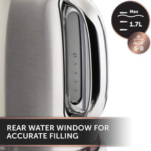 Breville Temperature Select Electric Kettle | 1.7 L | 3kW Fast Boil | Smart Digital Controls | Brushed Nickel (Silver/Grey), [VKT159]