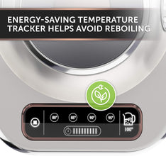 Breville Temperature Select Electric Kettle | 1.7 L | 3kW Fast Boil | Smart Digital Controls | Brushed Nickel (Silver/Grey), [VKT159]