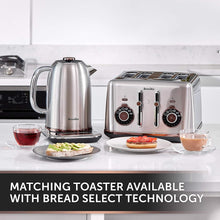 Breville Temperature Select Electric Kettle | 1.7 L | 3kW Fast Boil | Smart Digital Controls | Brushed Nickel (Silver/Grey), [VKT159]