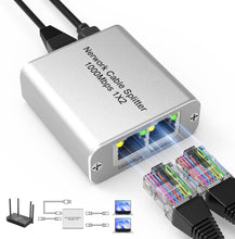 Ethernet Cable Splitter 1 to 2 with High-Speed 1000Mbps - Ethernet Splitter with USB Power Cable, Extra Ethernet Ports for Router, Cat 5/6 RJ-45 LAN Y-Splitterr[2 Devices Simultaneously Networking]