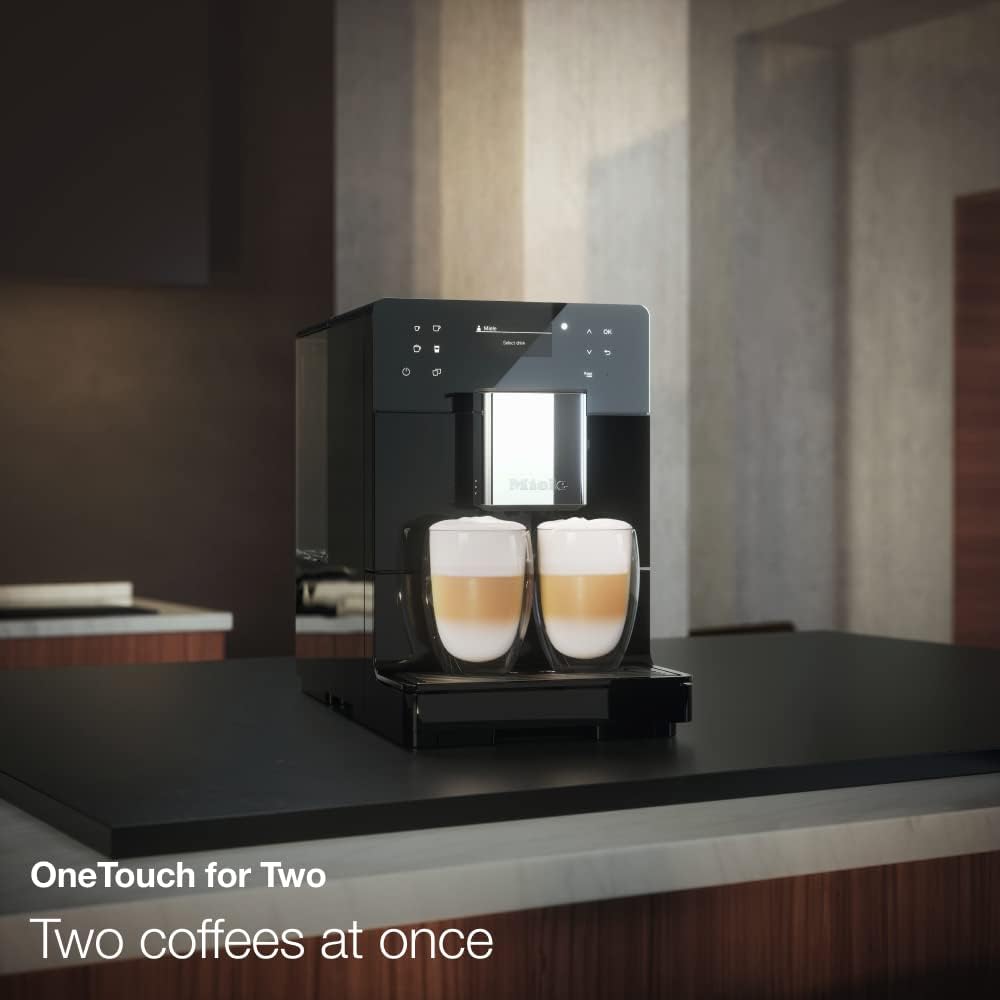 Miele CM 5310 Silence Automatic Bean-to-Cup Coffee Machine with OneTouch for Two, AromaticSystem, Milk Frothing and More, in Obsidian Black