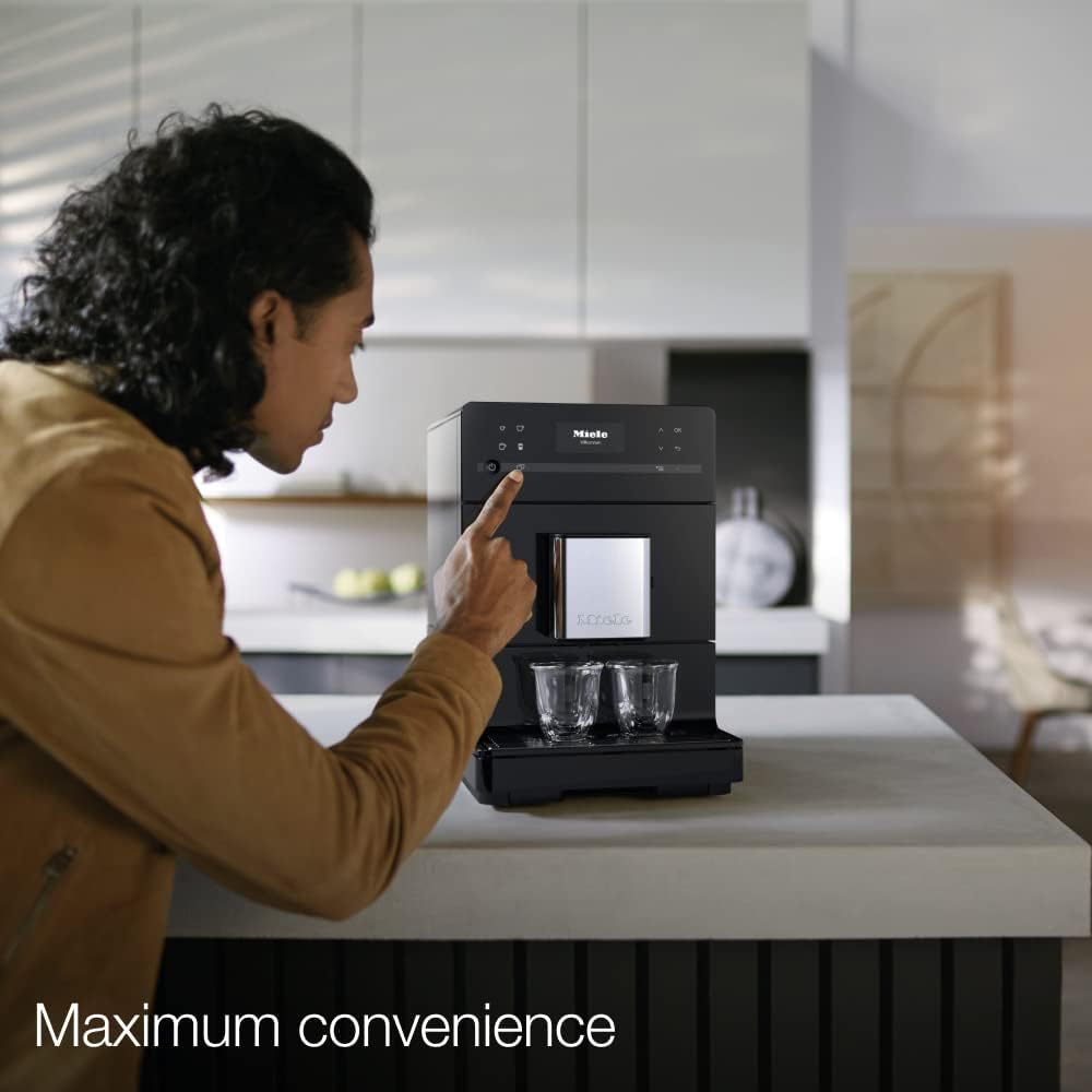 Miele CM 5310 Silence Automatic Bean-to-Cup Coffee Machine with OneTouch for Two, AromaticSystem, Milk Frothing and More, in Obsidian Black