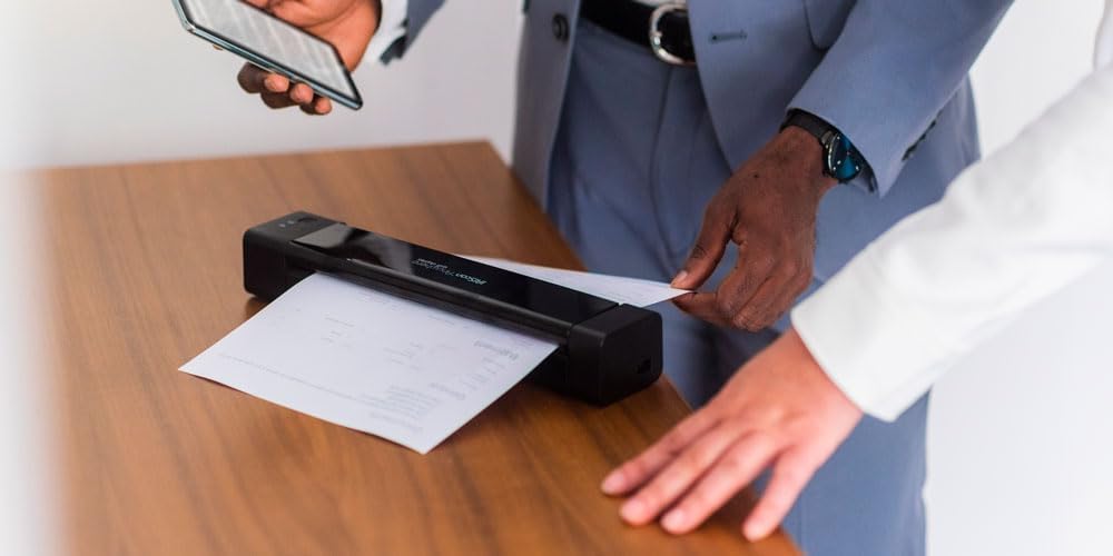 IRIScan Anywhere 6Pro WiFi Mobile Document Scanner Duplex : 15PPM | Mobile Scanner | Scanner A4 | Battery | WiFi | OCR | PDF | Scan to USB | Black | WinMac | iOS Android