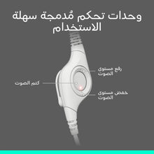 Logitech H390 Wired Headset for PC/Laptop, Stereo Headphones with Noise Cancelling Microphone, USB-A, In-Line Controls, Works with Chromebook - Off-white