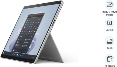 Microsoft Surface Pro 9 | 13” Touchscreen 2-in-1 Laptop/Tablet PC | Intel Core i5-1235U | 8GB RAM | 256GB SSD | Windows 11 Home | Platinum | QEZ-00008 UAE Version | Device Only
