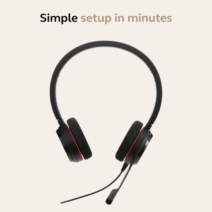 Jabra Evolve 20 Microsoft Teams Certified USB-C Stereo Corded Headset With Call Control Unit