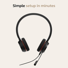 Jabra Evolve 20 Microsoft Teams Certified USB-C Stereo Corded Headset With Call Control Unit - Compact Mini USB (Black)