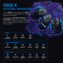 Logitech G Logitech G502 X Wired Gaming Mouse - LIGHTFORCE hybrid optical-mechanical primary switches, HERO 25K gaming sensor, compatible with PC - macOS/Windows - Black