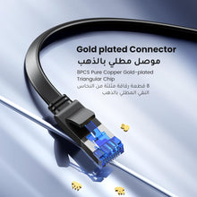 UGREEN Ethernet Cable Cat 8 3M Gigabit Network Cord 40Gbps 2000MHz High-Speed Internet Wire Flat Double Shielded LAN Cable RJ45 Connector Compatible with Gaming Switch PS4 PS5 PC Router TV Xbox