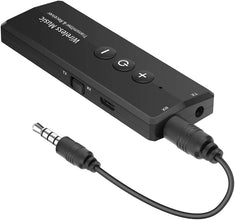 Exrp Bluetooth 5.0 Transmitter 3-in-1, Portable Wireless Bluetooth Adapter, Rechargeable Battery Powered Black Bluetooth Adapter for TV, Car Stereo System