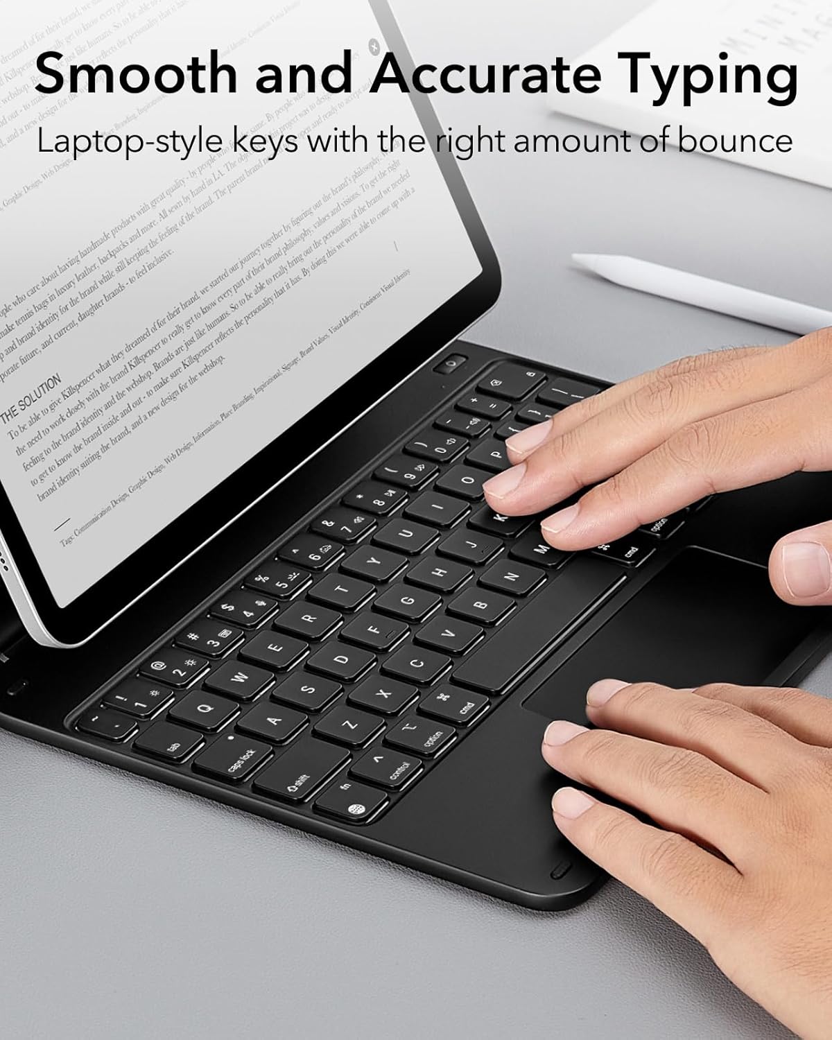ESR iPad Air 11 inch Case with Keyboard (M3/M2, 2025/2024), iPad Pro 11 (4th/3rd/2nd/1st Gen) & iPad Air 5th/4th Magic Case, Easy-Set Floating Cantilever Stand, Precision Multi-Touch Trackpad, Black