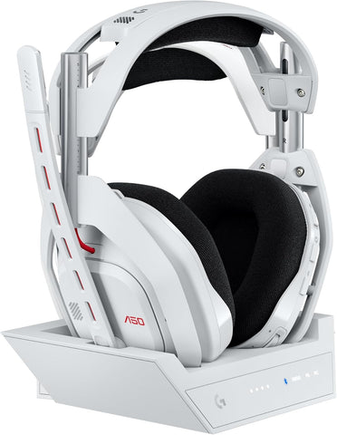 Logitech G Astro A50 LIGHTSPEED Wireless Gaming Headset with Technology and Base Station (5th Generation), PRO-G GRAPHENE, USB-C for Xbox, PS5, PC/Mac or Nintendo Switch, Bluetooth-White