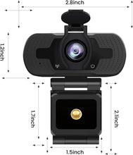 Generic 1080P Webcam with Microphone, HD webcam, Built-in noise Reduction Mics, Plug and Play USB Webcam for laptops, desktops, YouTube, Facebook