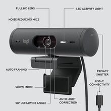 Logitech Brio 505 Full HD Webcam with auto Light Correction, auto-framing, Show Mode, Dual Noise Reduction mics, Privacy Shutter - Works with Microsoft Teams, Google Meet, Zoom, TAA Compliant