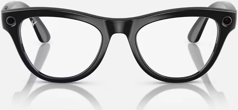 Rayban Meta Skyler Smart Glasses, Advanced Camera & Video, Integrated Speakers & Microphones, Smart Controls, Battery & Storage, Shiny Black / Clear to Transitions Cerulean Blue | RW4010