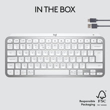Logitech MX Keys Mini Minimalist Wireless Illuminated Keyboard, Compact, Bluetooth, Backlit, USB-C, Compatible with Apple macOS, iOS, Windows, Linux, Android, Metal Build, US Intl Layout - Pale Grey