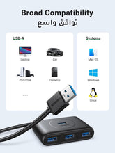 UGREEN USB A Hub 3.0, 1.0M, 4 Ports Multiport Adapter Ultra Slim Data Hub Splitter Multiple USB Extension for Laptop, Desktop PC, Xbox, PS5, Mouse, Keyboard, Flash Drive, U Disk, Printer