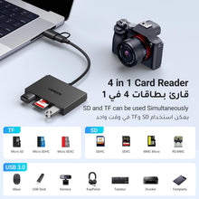 UGREEN SD Card Reader for iPhone 15, USB3.0/USB C Memory Card Adapter with 2 USB 3.0 Port, 10x Faster read Speed to 170MB/s, OTG Dual Slot Micro SD Reader Compatible with PC, Laptop, iPad, Phone