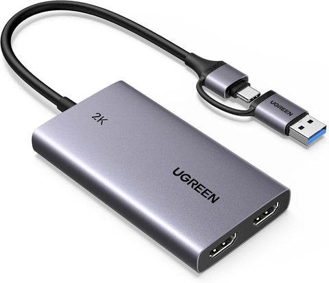 UGREEN Video Capture Card, HDMI 4K@30Hz Passthrough & Loop-out, USB 3.0 Full HD 2K@30Hz Capture, for Living Streaming, Video Conference, Compatible with Switch,PS5,Xbox,Laptop, Phone, Windows, mac OS