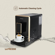 LePresso 20 Bar Full Automatic Coffee Machine, 1.5L Hot Water Dispenser, Adjustable Grinder, Tailored Brew Settings, Multiple Brewing Options, Automatic Milk, Frother Automatic Cleaning Coffee Maker