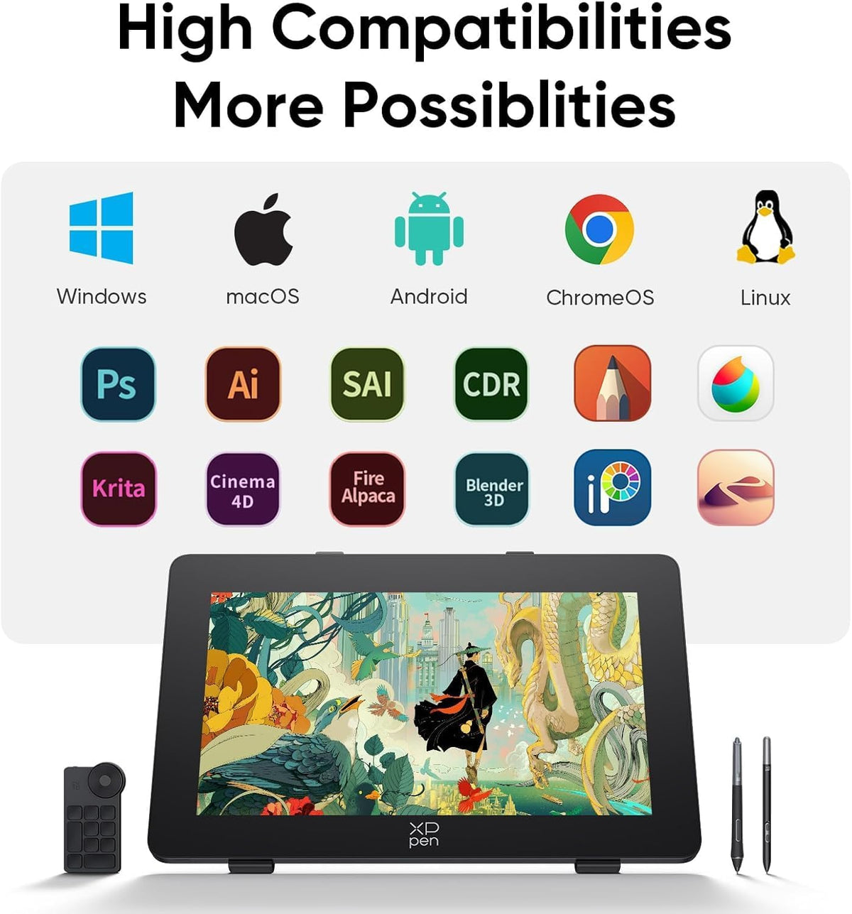 XPPen Artist Pro 24 Gen2 165hz Drawing Tablet with Screen, △E < 1 Graphic Tablet with Full Laminated AG Screen, Drawing Monitor with Dual 16384 Pen Pressure Battery-Free Stylus, Mini Keydial, 23.8"