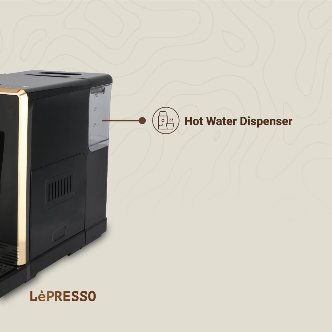 LePresso 20 Bar Full Automatic Coffee Machine, 1.5L Hot Water Dispenser, Adjustable Grinder, Tailored Brew Settings, Multiple Brewing Options, Automatic Milk, Frother Automatic Cleaning Coffee Maker