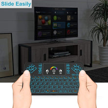 KASTWAVE Mini Wireless Keyboard, Q9 Portable Rechargeable Keyboard with Touchpad Colorful Backlit, Handheld Remote Keyboard for PC,Raspberry Pi 4, Android TV Box,KODI,Windows 7 8 10