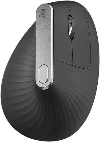 Logitech MX Vertical Ergonomic Wireless Mouse, Multi-Device, Bluetooth or 2.4GHz Wireless with USB Unifying Receiver, 4000 DPI Optical Tracking, 4 Buttons, Fast Charging, Laptop/PC/Mac/iPad OS- Black