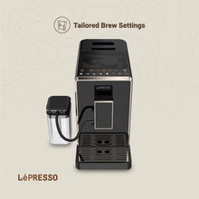 LePresso 20 Bar Full Automatic Coffee Machine, 1.5L Hot Water Dispenser, Adjustable Grinder, Tailored Brew Settings, Multiple Brewing Options, Automatic Milk, Frother Automatic Cleaning Coffee Maker
