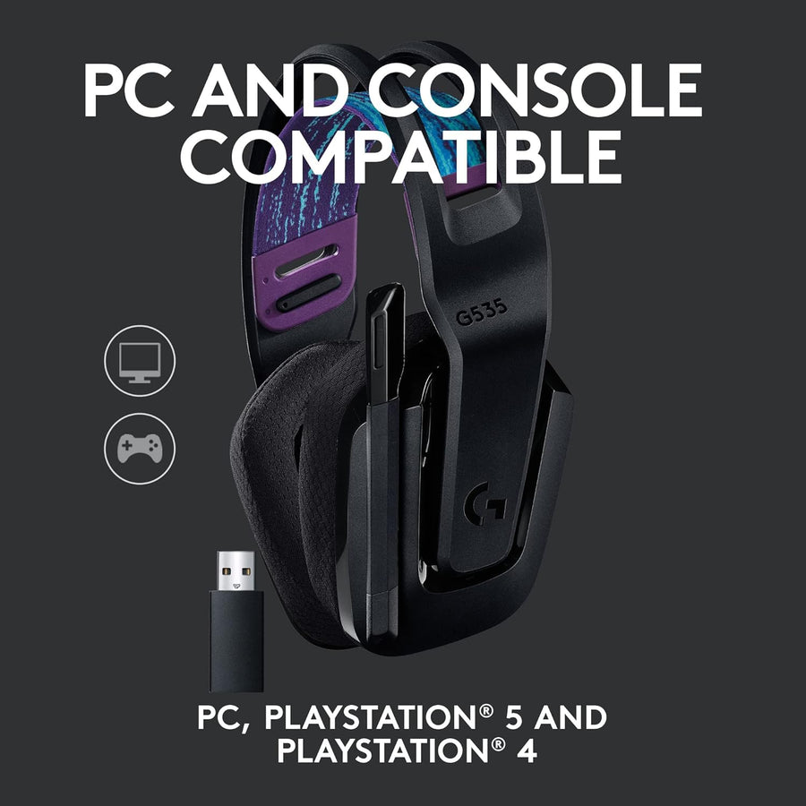 Logitech G535 LIGHTSPEED Wireless Gaming Headset - Lightweight on-ear headphones