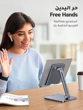 UGREEN Metal iPad Stand Ultra Stable Foldable Tablet Stand Holder for Desk Adjustable Mobile Phone Holder Compatible with iPad Pro/Air/Mini, Galaxy Tab, iPhone 16 Pro Max S25 Ultra Black