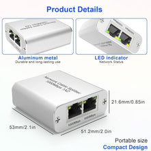 Ethernet Cable Splitter 1 to 2 with High-Speed 1000Mbps - Ethernet Splitter with USB Power Cable, Extra Ethernet Ports for Router, Cat 5/6 RJ-45 LAN Y-Splitterr[2 Devices Simultaneously Networking]