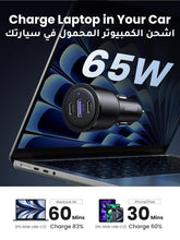 UGREEN 69W Fast Car USB Charger Adapter 3 Ports Car Mobile Phone Fast Charging Socket Plug Laptop Automobile Charger Compatible with iPhone 16 Pro Max, MacBook Pro/Air, Samsung S24 Ultra, Steam Deck
