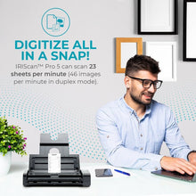 IRIScan Pro Scanner with Duplex Charger - v5pro 20PPM: Free PDF Editor, Scan to Word, PDF, XLS, Business Cards to Outlook, Document Scanner, Scan to Cloud Win