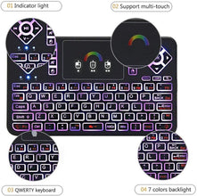 KASTWAVE Mini Wireless Keyboard, Q9 Portable Rechargeable Keyboard with Touchpad Colorful Backlit, Handheld Remote Keyboard for PC,Raspberry Pi 4, Android TV Box,KODI,Windows 7 8 10