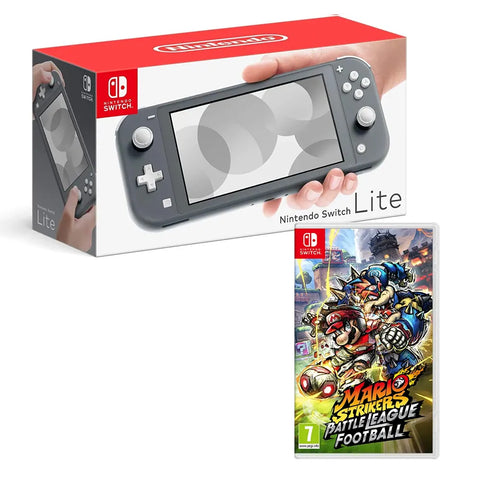Nintendo Switch Lite – Grey with Mario Strikers: Battle League