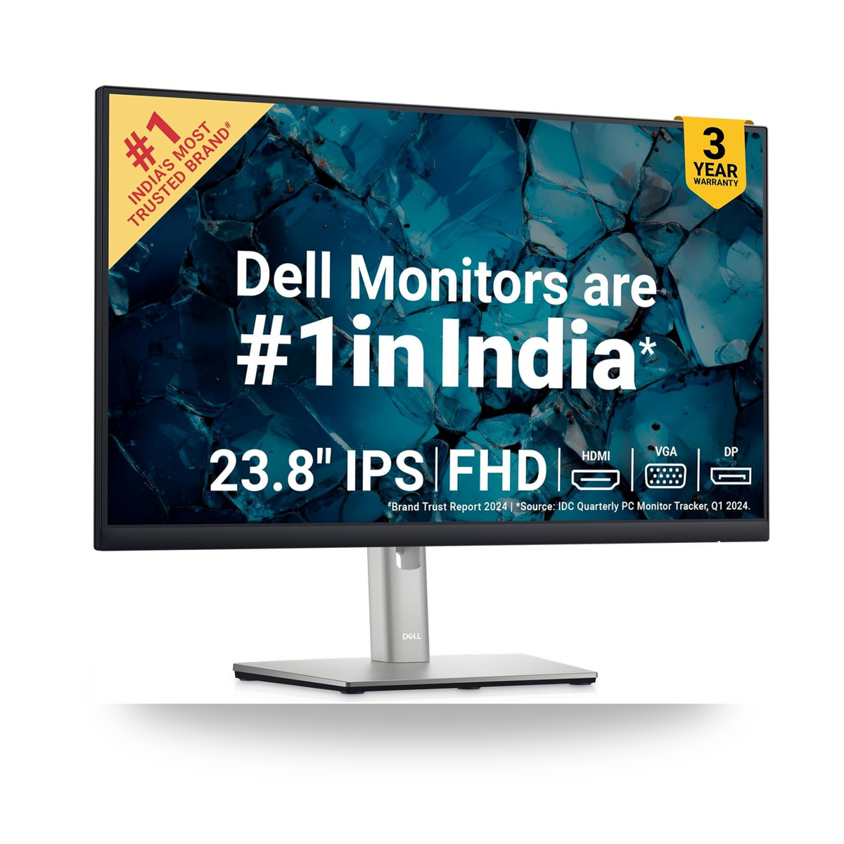 Dell 24 Monitor P2422H Full HD 1080p, IPS Technology, Comfortview Plus Technology, Black