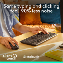 Logitech MK295 Silent Wireless Mouse & Keyboard Combo with SilentTouch Technology, Full Numpad, Advanced Optical Tracking, Lag-Free Wireless, 90% Less Noise, AR Keyboard - Graphite