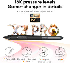 XP-PEN Artist Pro 16(Gen 2) Graphics Tablet, Digital Drawing Pad, Pen Tablet with 16 Inch QHD Screen, Monitor with Mini Direct Keyboard Shortcut, Fully Laminated with Stand, Smart X3 Pro Chip