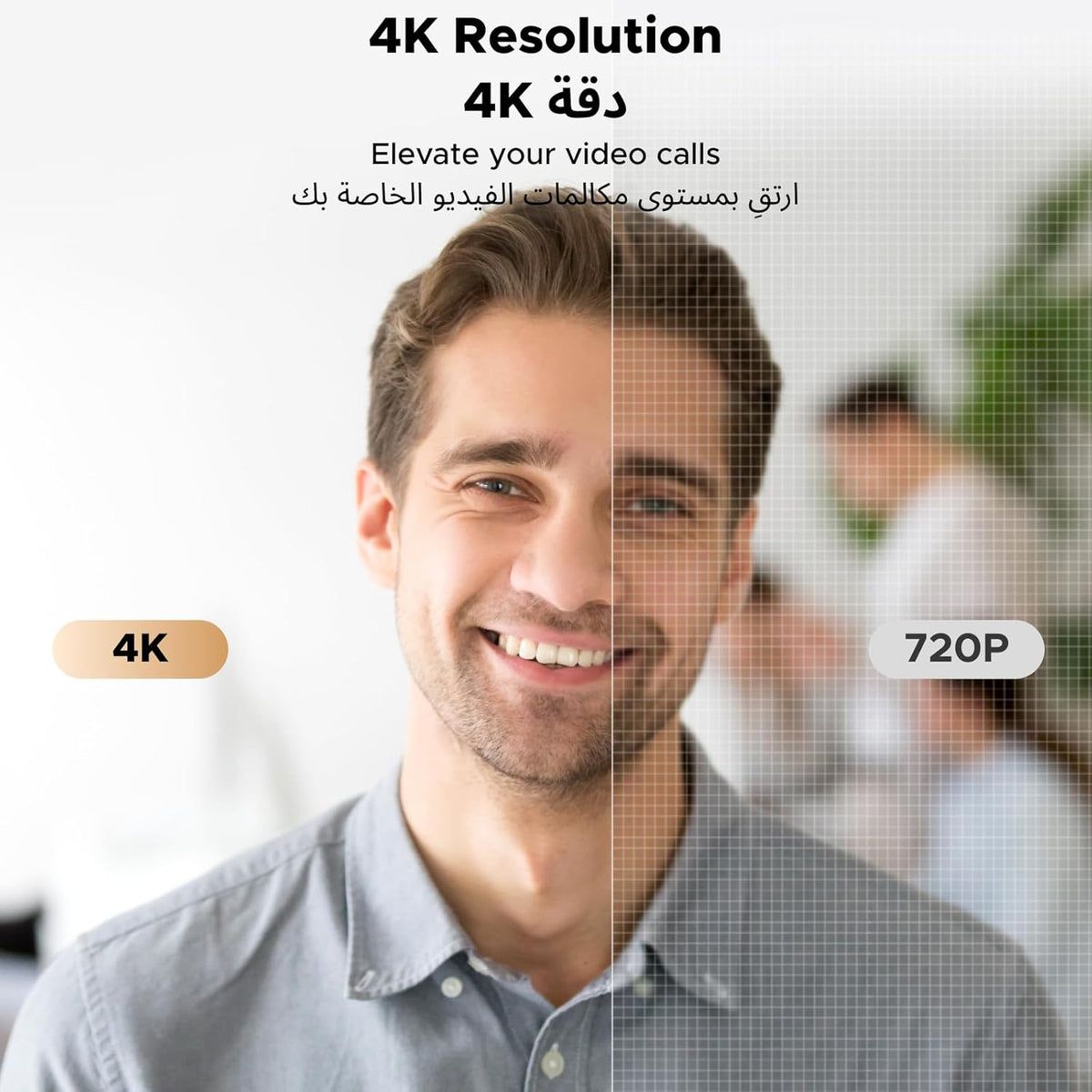 UGREEN 4K Webcam with Microphone, Built-in Privacy Cover, Autofocus Streaming Webcam, 70°FOV Computer Camera, Plug and Play USB Webcam for Online Calling/Conferencing, Zoom/Facetime/YouTube, Laptop/PC