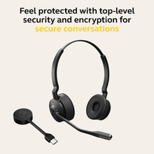 Jabra Engage 55 UC Stereo USB-C Headset, SafeTone 2.0 Hearing Protection, DECT Security Step C, Robust and Flexible USB Adapter, Black | 9559-430-111