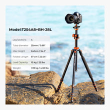K&F Overhead Tripod Dubai | 94″ Transverse Column, 10kg Load, Detachable Monopod [Overhead Camera Stand]