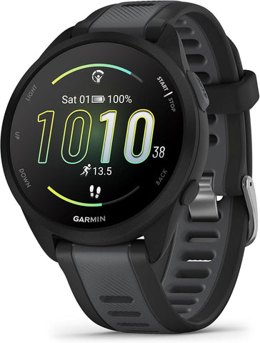 Garmin Forerunner 165, Easy to Use Lightweight GPS Running Smartwatch, AMOLED Touchscreen, Advanced Training, Insights and Features, Safety and Tracking Features, Up to 11 days Battery Life, Black
