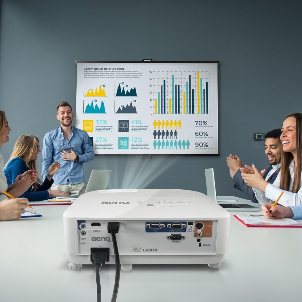 BenQ XGA Business Projector MX550, DLP, 3600 Lumens High Brightness, 20000:1 High Contrast Ratio, Dual HDMI, VGA, Keystone Correction, Simple Setup, SmartEco Technology