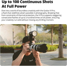 Godox V1 Pro TTL Li-ion Round Head Flash for Canon High-Speed Sync, Magnetic Modifier Mount, Black